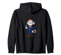 Funny Monkey News Anchor Business Presenter Graphic Zip Hoodie