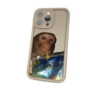 Funny Monkey Phone Case - All-Inclusived Monkey Drinking Capri Sun Phone Cases Compatible for iPhone 16/15/14/13/12/11 Promax MINI (12PRO,Gray)