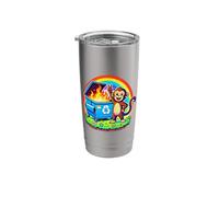 Funny Monkey Rainbow Dumpster Fire Stainless Steel Insulated Tumbler