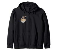 Funny Monkey Ramen Bowl Cute Kawaii Monkeys Anime Graphic Zip Hoodie