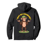 Funny Monkey Shrug Not My Problem Cartoon Humor Pullover Hoodie
