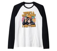 Funny Monkey There's A 99% Chance I Don't Care Raglan Baseball Tee