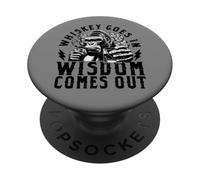 Funny Monkey Whiskey Goes In Wisdom Out Day Drinking Party PopSockets Adhesive PopGrip