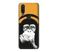 Funny Monkey with Headphone Pop Music Case Cover For Motorola One Action (Moto P40 Power)
