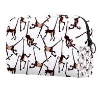 Funny Monkey with Long Tail Cosmetic Bag for Women, Travel Toiletries Bags Large Makeup Handy Pouch Organiser Bag with Zipper