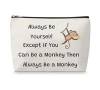 Funny Monkeys Gifts Makeup Bag Friendship Gifts for Her Monkey Themed Gift Inspirational Gift for Monkey Lovers Christmas Birthday Graduation Present for Best Friend Daughter Sister Cosmetic Pouch