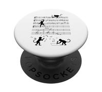 Funny Monkeys Messing with Music Notes PopSockets Adhesive PopGrip