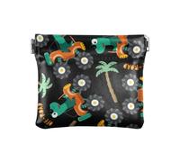 Funny Monster Animal Cars Women's Leather Coin Change Purse Convenient Mini Cosmetic Case for Women Boys Girls, Funny Monster Animal Cars, 4.33"(L) x 3.74"(W) x 0.39"(H), Classic