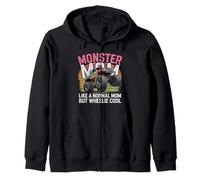 Funny MONSTER MOM Like Normal Mommy But Wheelie Cool Zip Hoodie