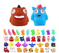 Funny Monster Pinch Toy Stress Relief Toys,2pc Monsters Blue Brown Popping Worm Stress Toy,Fidget Squishy Squeeze Toy with Pop Out Eyes for Kids Adults Autistic Birthday Gifts,Xmas Stocking Fillers