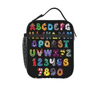 Funny Monsters Alphabet Lunch Box - Insulated Lunch Bags for Women/Men/Girls/Boys Detachable Handle Lunchbox Meal Tote Bag