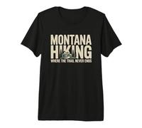 Funny Montana Hiking Theme Wilderness Hiker Trails Outdoor Premium T-Shirt