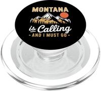 Funny Montana Is Calling And I Must Go Design USA State PopSockets PopGrip for MagSafe