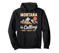 Funny Montana Is Calling And I Must Go Design USA State Pullover Hoodie