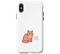 Funny Moody Cat Says No Introvert Cat Lover Humor Case for iPhone X/XS