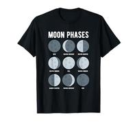 Funny Moon Art For Men Women Kids Moon Phases Space Science T-Shirt