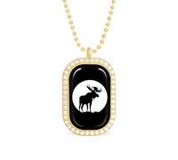 Funny Moose Full Moon Custom Photo Necklace Personalized Picture Pendant Memory Jewelry for Women