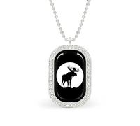 Funny Moose Full Moon Custom Photo Necklace Personalized Picture Pendant Memory Jewelry for Women