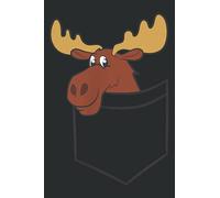 Funny Moose in the Pocket Elk Canadian Moose in Pocket: HEARTS JOURNAL - 6" x 9", 120 Pages: Planner, Lined College Ruled Paper, Journal, Diary, Matte Finish Cover.