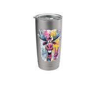 Funny Moose Peace Graffiti Pop Character Graphic Art Face Stainless Steel Insulated Tumbler
