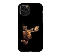 Funny Moose Peeking From Side Wildlife Animal Case for iPhone 11 Pro