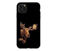 Funny Moose Peeking From Side Wildlife Animal Case for iPhone 11 Pro Max