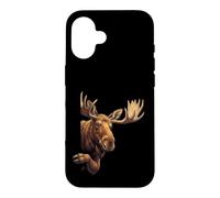 Funny Moose Peeking From Side Wildlife Animal Case for iPhone 16