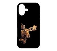 Funny Moose Peeking From Side Wildlife Animal Case for iPhone 17