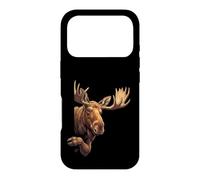 Funny Moose Peeking From Side Wildlife Animal Case for iPhone 17 Pro