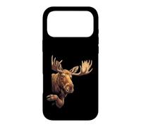 Funny Moose Peeking From Side Wildlife Animal Case for iPhone 17 Pro Max