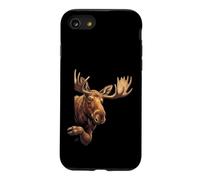 Funny Moose Peeking From Side Wildlife Animal Case for iPhone SE (2020) / 7/8