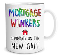 Funny Mortgage Wankers Coffee Mug Gift New Home Housewarming Present Home Owners Congrats On The New Gaff First Time Buyer Rude WSDMUG1477