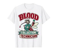 Funny Mosquito Blood Collection Technician Medical Humour Value Graphic T-Shirt, Men, White, XL