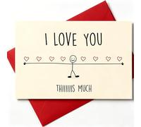 Funny Mother’s Day Card “I LOVE YOU THIIIIIIS MUCH” - Perfect for 1st Mother’s Day, Birthdays & Mum Gifts - Includes Envelope, Ideal for Display as Mother’s Day Decorations