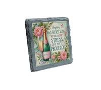 Funny Mother’s Day Slate Coaster - My Kids Got Me Stress, I Got Myself Sparkling Wine - Unique Gift for Mum (slco-kf25-gotstresshg)