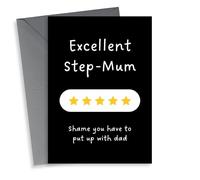 Funny Mother's Day Card - Five Star Step Mum