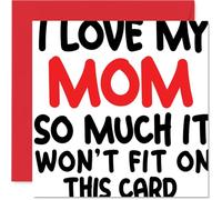 Funny Mother's Day Card for Mom - Love You to Bits - Bold Playful Text Bursts with Affection - Perfect for Mums Who Deserve a Big Laugh, Birthday - 145mm Square, Envelope Included