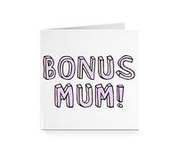 Funny Mother's Day Card for Step-Mum - Bonus Mum Purple For Her Step-Mother