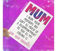 Funny Mother's Day Card Funny Card for Mum Card for Mom Mothers Day Card Funny Card, Card for Her Funny Sibling Card Favourite Child PC241