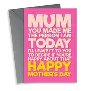 Funny Mother's Day Card - It's Your Fault - Made Me The Person I Am Today