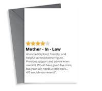 Funny Mother's day card - Mother-in-law - Star rating
