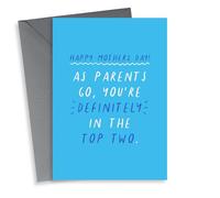 Funny Mothers Day Card - Mum - As Parents Go You're Definitely In The Top Two