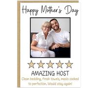 Funny Mother's Day Cards 14 Designs Upload Own Photo Mum Mummy Step Mother Bonus Mum Humorous Gift For Family 5 Star Relatable Greeting Cards For Mums (Design 3)