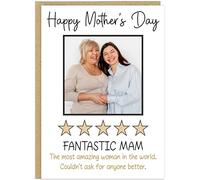 Funny Mother's Day Cards 14 Designs Upload Own Photo Mum Mummy Step Mother Bonus Mum Humorous Gift For Family 5 Star Relatable Greeting Cards For Mums (Design 10)