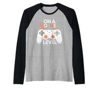 Funny Mothers Day Gamer Mom Gaming On A Mother Level Up Game Raglan Baseball Tee