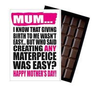 Funny Mother's Day Gift Silly Present for Mum Card for Mummy Quirky Greetings for Mother 100 Gram Oncocoa Boxed Belgian Milk Bar For Mom MIYF123