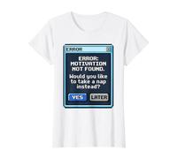 Funny Motivation Not Found Retro Pixel Error Message Nap Value Graphic T-Shirt, Women, White, XS