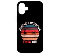 Funny Motivation Shark Quote, Sometimes Motivation Finds You Case for iPhone 16 Plus