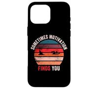 Funny Motivation Shark Quote, Sometimes Motivation Finds You Case for iPhone 16 Pro Max