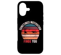 Funny Motivation Shark Quote, Sometimes Motivation Finds You Case for iPhone 17